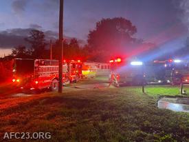 Engine 25-2 setting up to supply water to Engine 23