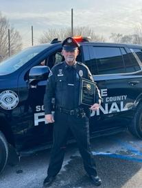 Officer Cooper at his retirement walkout ceremony. 