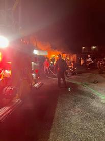 Crews working on the scene of a garage fire Sunday night into Monday morning. 

Photo from WGFC.org